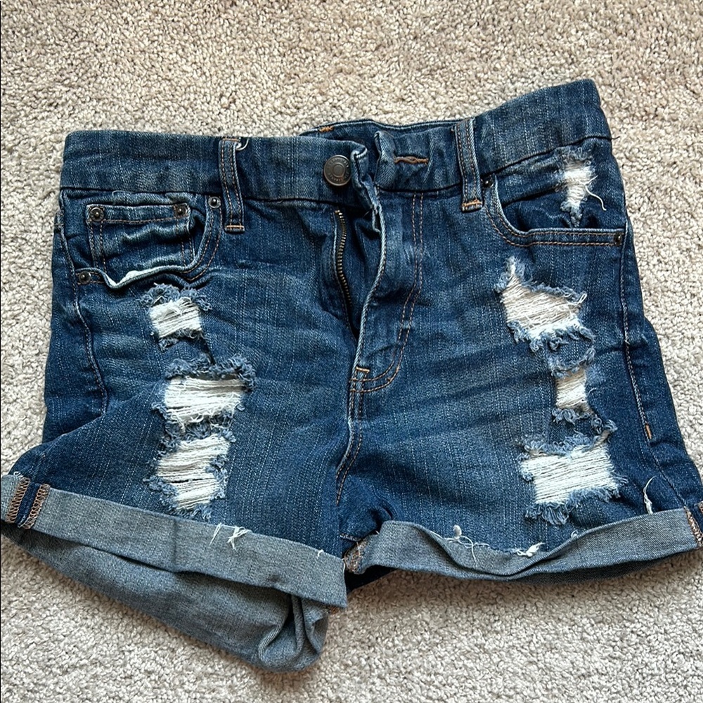 Aeropostale Blue Jean Shorts Distressed Design